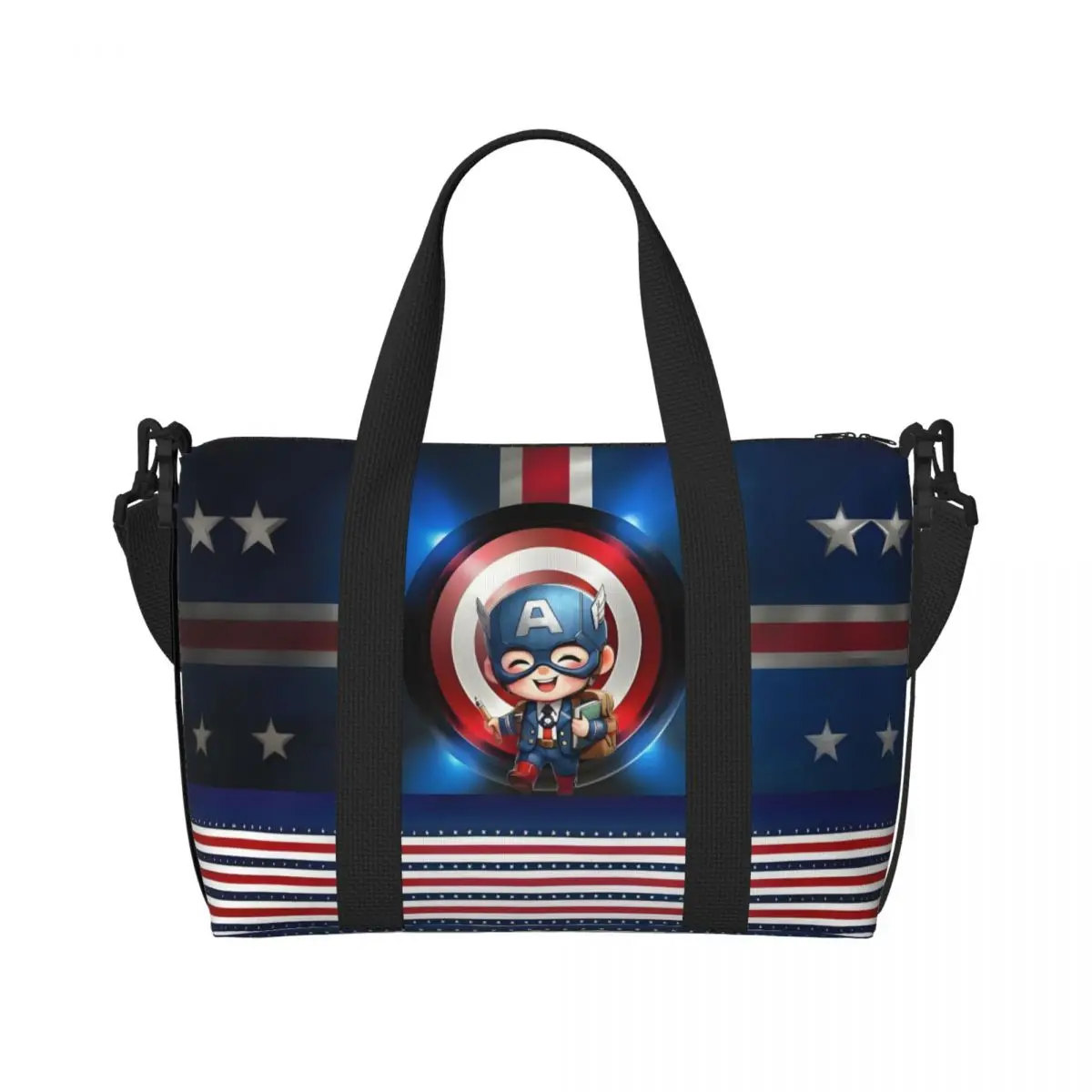 Custom Captain America Marvel Super Hero Tote Bag for Women Big Capacity Cartoon Comics Film Beach Gym Travel Bags
Custom Captain America Marvel Super Hero Tote Bag for Women Big Capacity Cartoon Comics Film Beach Gym Travel Bags