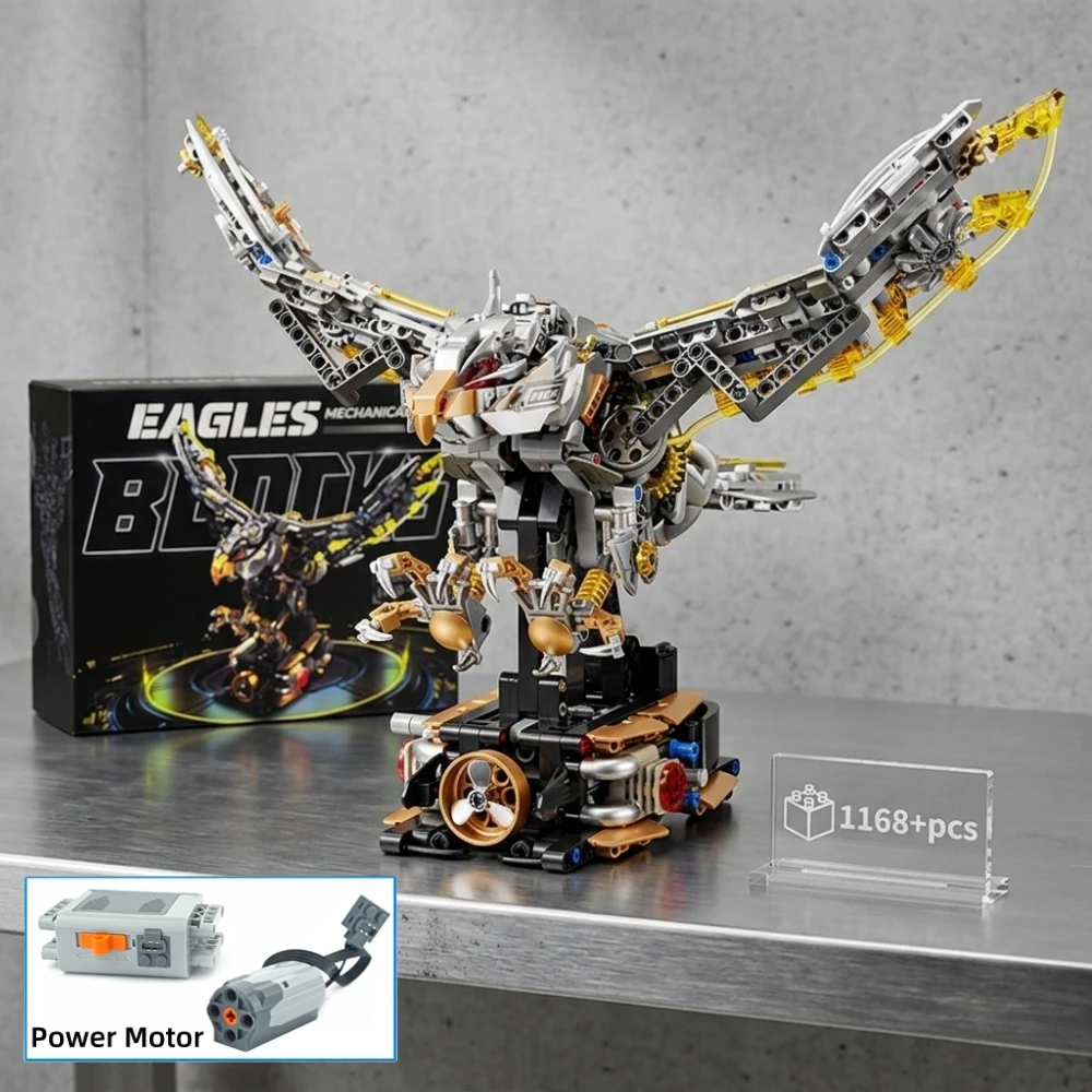 Mechanical Eagle Building Blocks 1168pcs Technical Gear Flight Model MOC Raptor Bird Bricks Toy With Light Desk Decoration Gift
Mechanical Eagle Building Blocks 1168pcs Technical Gear Flight Model MOC Raptor Bird Bricks Toy With Light Desk Decoration Gift
