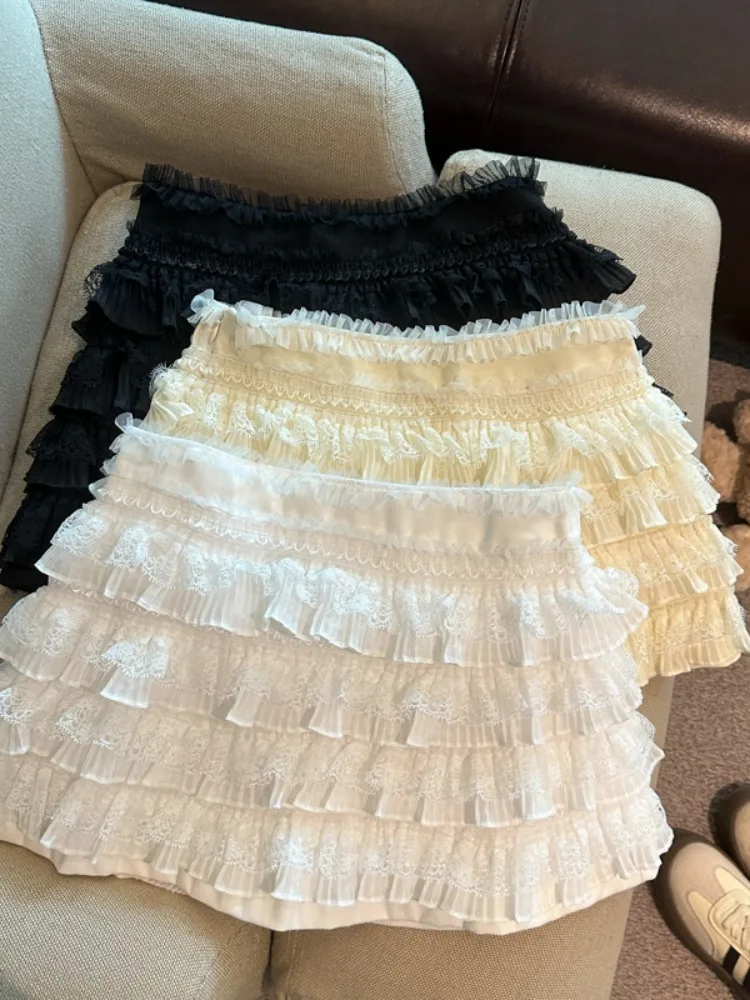 Ballet Style Lace Trim Splicing Cake Skirt Women's Summer Multi-layer Puffy A-line Short Skirt High Waist Korean Version
Ballet Style Lace Trim Splicing Cake Skirt Women's Summer Multi-layer Puffy A-line Short Skirt High Waist Korean Version