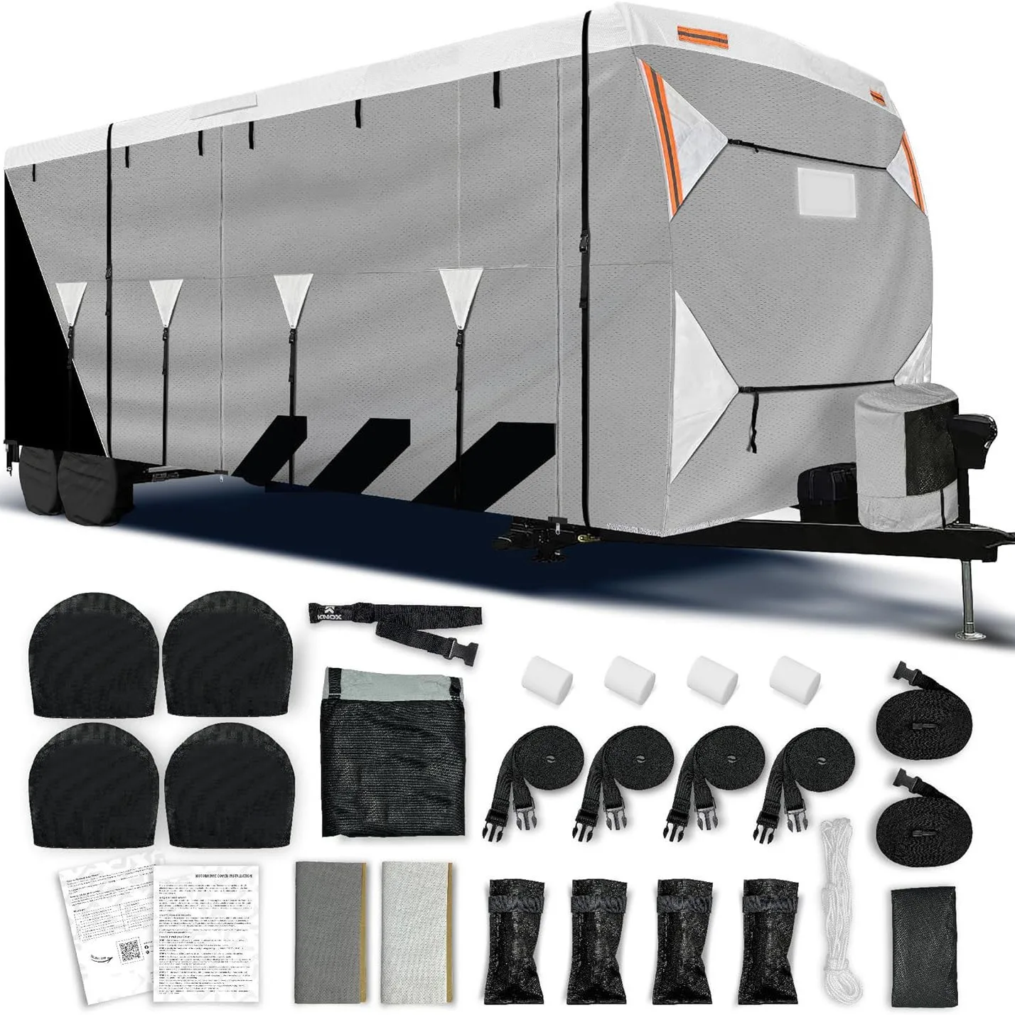 Designer Series Windproof Upgrade Cover, Travel Trailer Cover, Ultra-Thick 5-Layer UV Protection Travel Trailer RV Cover - Gray
Designer Series Windproof Upgrade Cover, Travel Trailer Cover, Ultra-Thick 5-Layer UV Protection Travel Trailer RV Cover - Gray