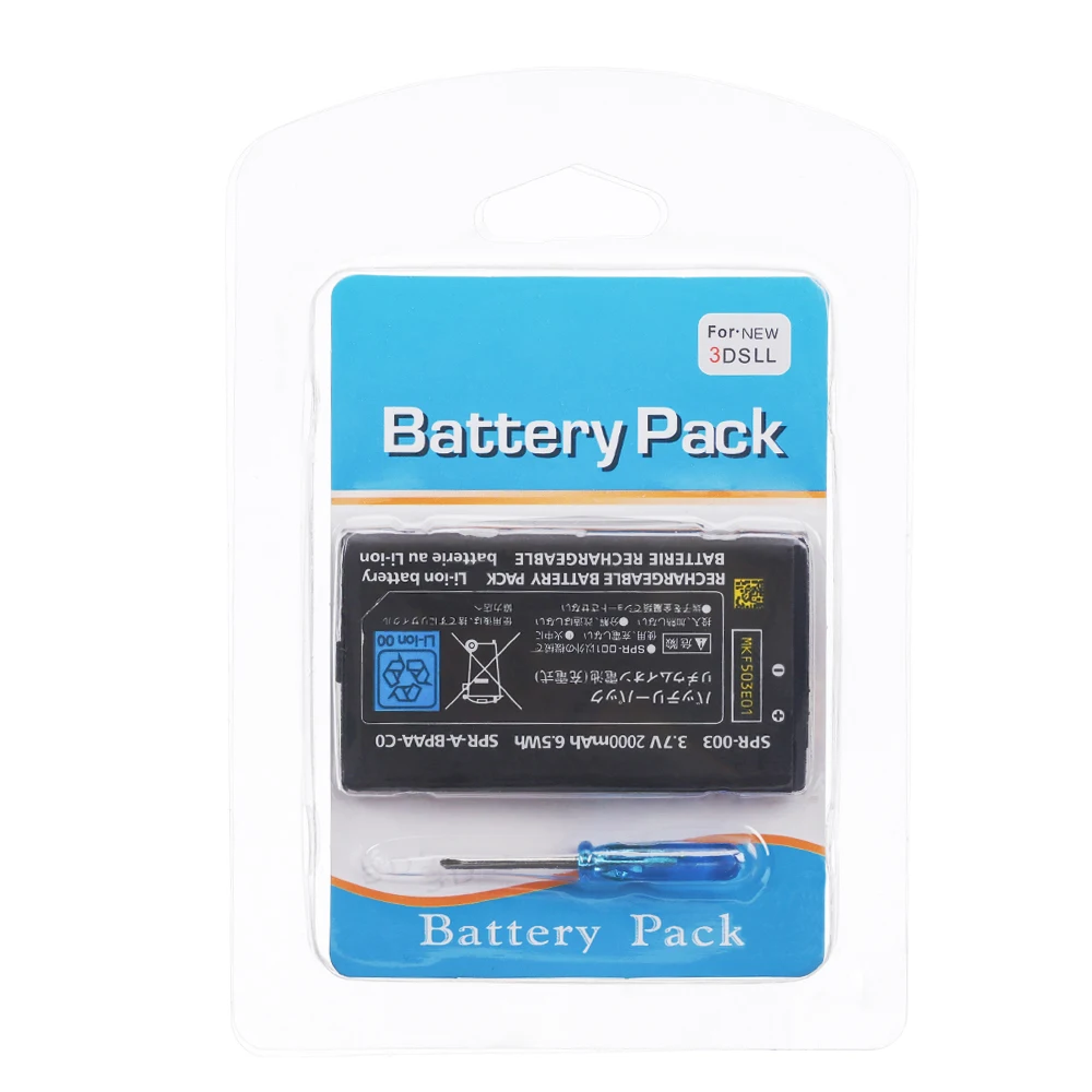 1PCS SPR-003 3.7V 2000mAh Rechargeable Lithium Battery for Nintendo 3DSLL 3DSXL NEW 3DSLL NEW 3DSXL with Tool Pack Kit
1PCS SPR-003 3.7V 2000mAh Rechargeable Lithium Battery for Nintendo 3DSLL 3DSXL NEW 3DSLL NEW 3DSXL with Tool Pack Kit