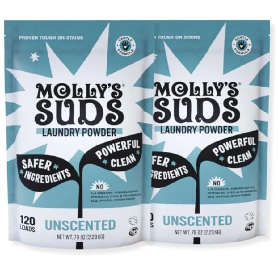 Molly's Suds Original Laundry Detergent Powder Clean Laundry Detergent Powder for Sensitive Skin Simple, Effective Ingredients,
Molly's Suds Original Laundry Detergent Powder Clean Laundry Detergent Powder for Sensitive Skin Simple, Effective Ingredients,