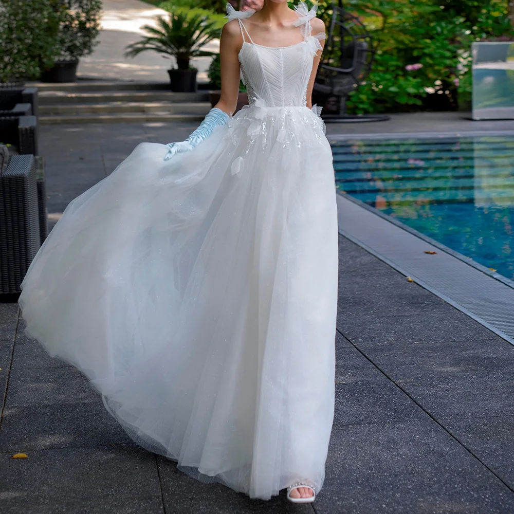 CustomizedSexy Sleeveless Backless Spaghetti Straps Sweetheart Tulle Exquisite Appliques Lace Sequined Crystal Wedding Dress Swe
CustomizedSexy Sleeveless Backless Spaghetti Straps Sweetheart Tulle Exquisite Appliques Lace Sequined Crystal Wedding Dress Swe
