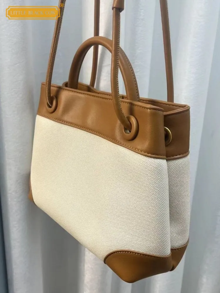 Women Office Designer Totes Handbag Bow Cow Leather Spliced Canvas Bucket Bag Casual Holiday Beach Bag Shoulder Underarm Bag
Women Office Designer Totes Handbag Bow Cow Leather Spliced Canvas Bucket Bag Casual Holiday Beach Bag Shoulder Underarm Bag