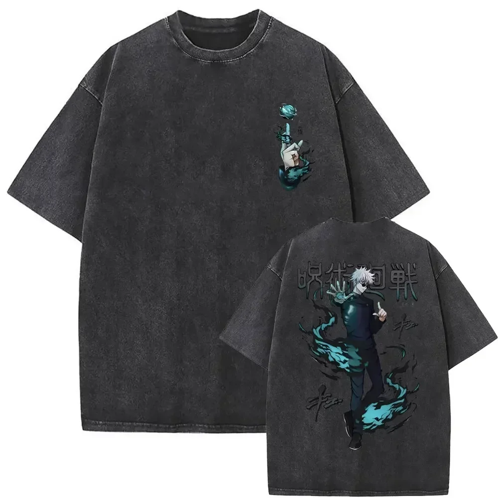Washed Vintage Anime Jujutsu Kaisen Gojo Satoru Graphic T Shirt Men Women Manga Fashion T-shirt Male Retro Oversized Streetwear
Washed Vintage Anime Jujutsu Kaisen Gojo Satoru Graphic T Shirt Men Women Manga Fashion T-shirt Male Retro Oversized Streetwear