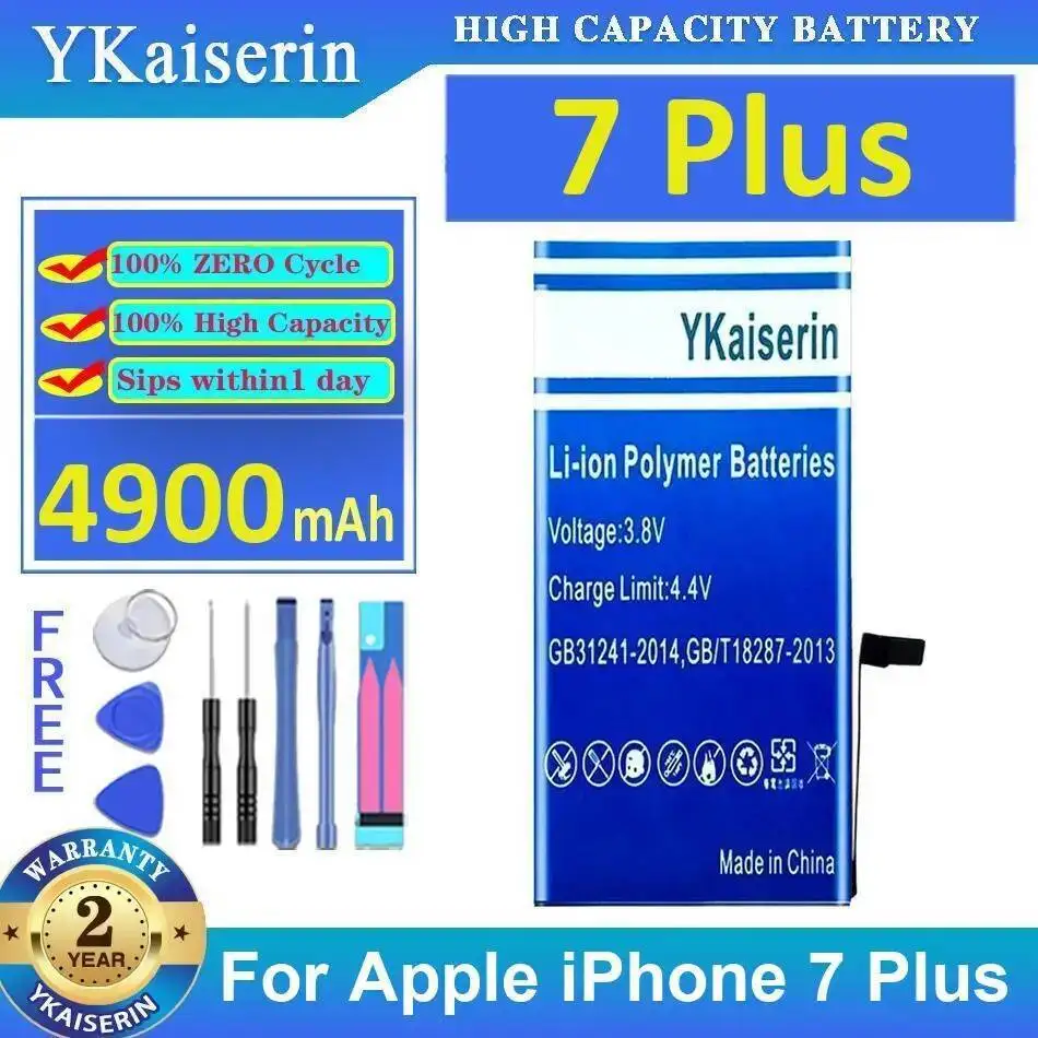 Аккумулятор мобильного телефона емкостью 4900 мАч для Apple Iphone 7 Plus, хорошая низкотемпературная производительность 
Аккумулятор мобильного телефона емкостью 4900 мАч для Apple Iphone 7 Plus, хорошая низкотемпературная производительность