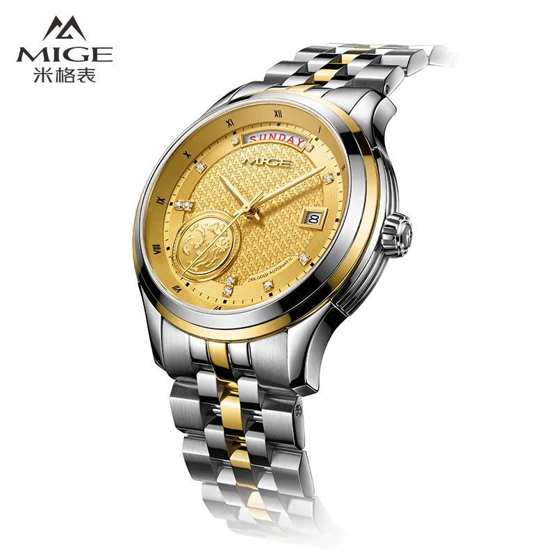 MIGE Men's Watches 2025 New Mechanical Automatic Watch For Men Waterproof Top Brand 24KGold Luxury Wristwatch Stainless Steel
MIGE Men's Watches 2025 New Mechanical Automatic Watch For Men Waterproof Top Brand 24KGold Luxury Wristwatch Stainless Steel