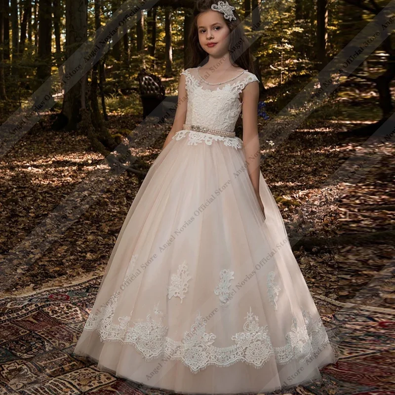 Angel Novias Long Light Champagne Princess Flower Girl Dress with Belt Pageant Dress Birthday Wedding Party Dress
Angel Novias Long Light Champagne Princess Flower Girl Dress with Belt Pageant Dress Birthday Wedding Party Dress