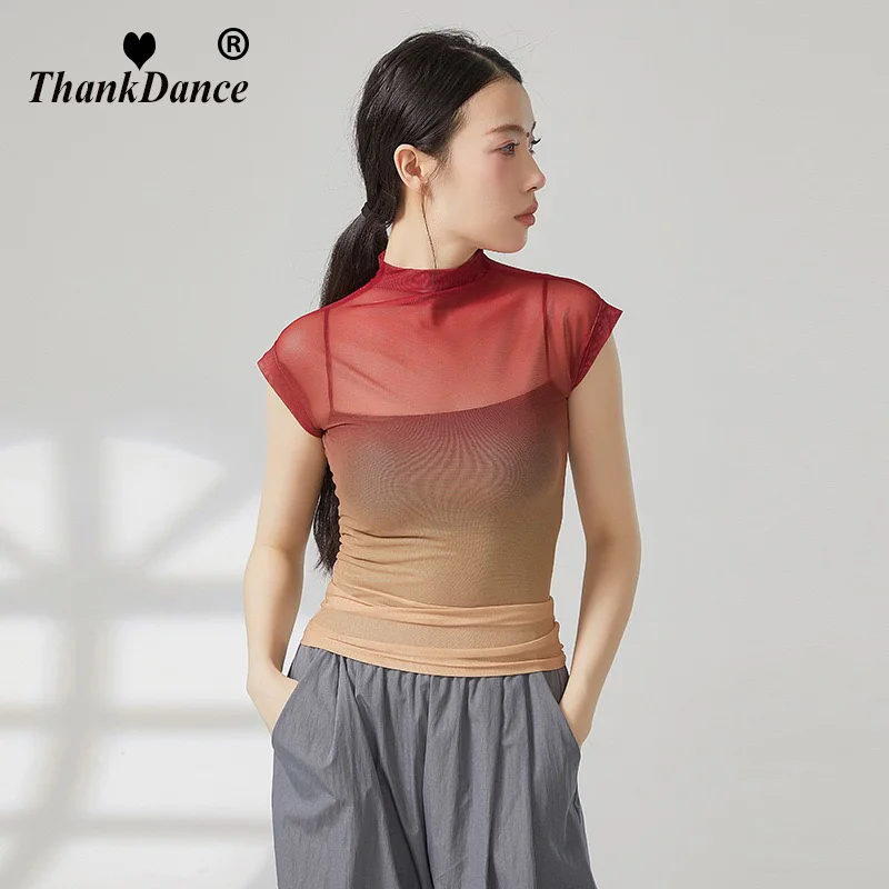 Танцевальный топ, сетчатый градиентный топ для женщин, классические танцевальные костюмы, гимнастическая одежда, тренировочный топ для взрослых, женская современная танцевальная одежда
Танцевальный топ, сетчатый градиентный топ для женщин, классические танцевальные костюмы, гимнастическая одежда, тренировочный топ для взрослых, женская современная танцевальная одежда