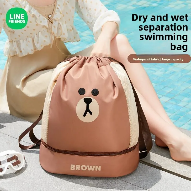 LINE FRIENDS Brown anime cartoon cute wet and dry separation backpack kawaii fitness sports swimwear portable storage bag gift
LINE FRIENDS Brown anime cartoon cute wet and dry separation backpack kawaii fitness sports swimwear portable storage bag gift