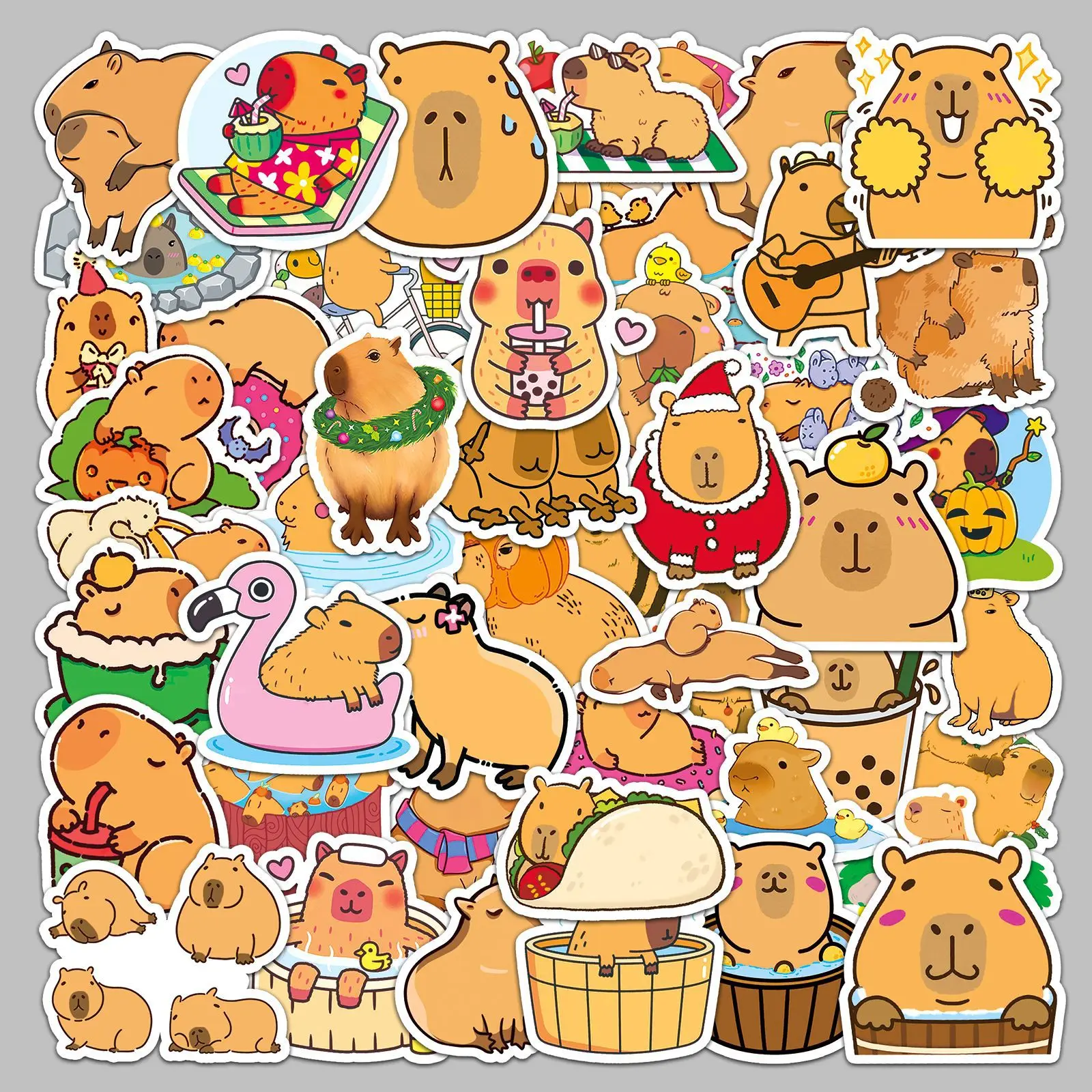 50pcs Cartoon Cute Capybara Series Graffiti Stickers Suitable for Helmet Wall Decoration DIY Sticker Pack with Storage Box
50pcs Cartoon Cute Capybara Series Graffiti Stickers Suitable for Helmet Wall Decoration DIY Sticker Pack with Storage Box
