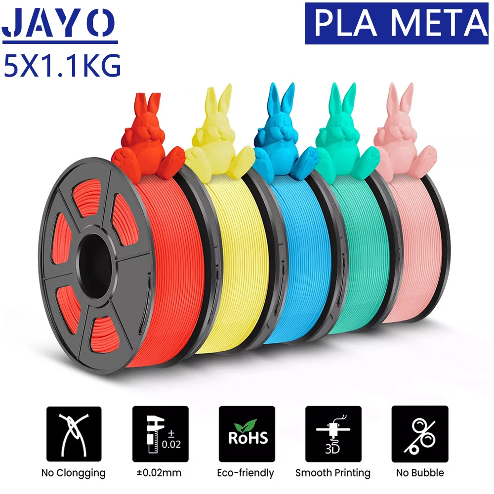 JAYO 3D PLA Meta Filament 1.75mm PLA 3D Filament 5Rolls/set High Liquidity Neatly Wound 3D Printer Filament For FDM 3D Printer
JAYO 3D PLA Meta Filament 1.75mm PLA 3D Filament 5Rolls/set High Liquidity Neatly Wound 3D Printer Filament For FDM 3D Printer