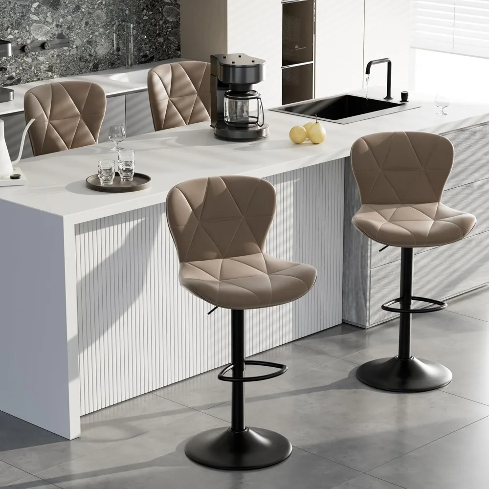 Bar Stools Set of 4,Adjustable Swivel Barstools, Faux Leather Bar Chairs,Upholstered Counter Height with High Backrest for Kitch
Bar Stools Set of 4,Adjustable Swivel Barstools, Faux Leather Bar Chairs,Upholstered Counter Height with High Backrest for Kitch