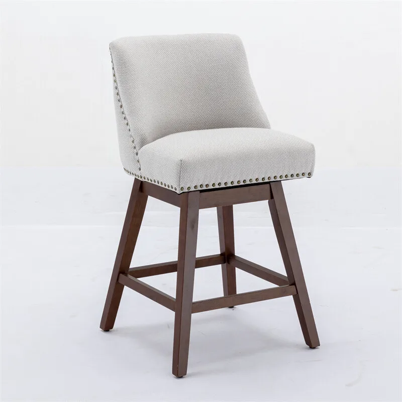 Set of 2 Swivel Bar Stools 26" Counter Height Barstools Upholstered Chair,Beige
Set of 2 Swivel Bar Stools 26" Counter Height Barstools Upholstered Chair,Beige