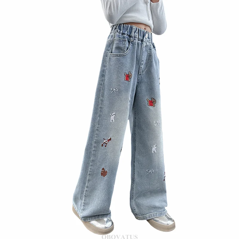 New Spring Children Casual Jeans with Embroidery Dog For Girls Fashion Street Denim Pants Teens Kids Straight Leg Jeans Trousers
New Spring Children Casual Jeans with Embroidery Dog For Girls Fashion Street Denim Pants Teens Kids Straight Leg Jeans Trousers