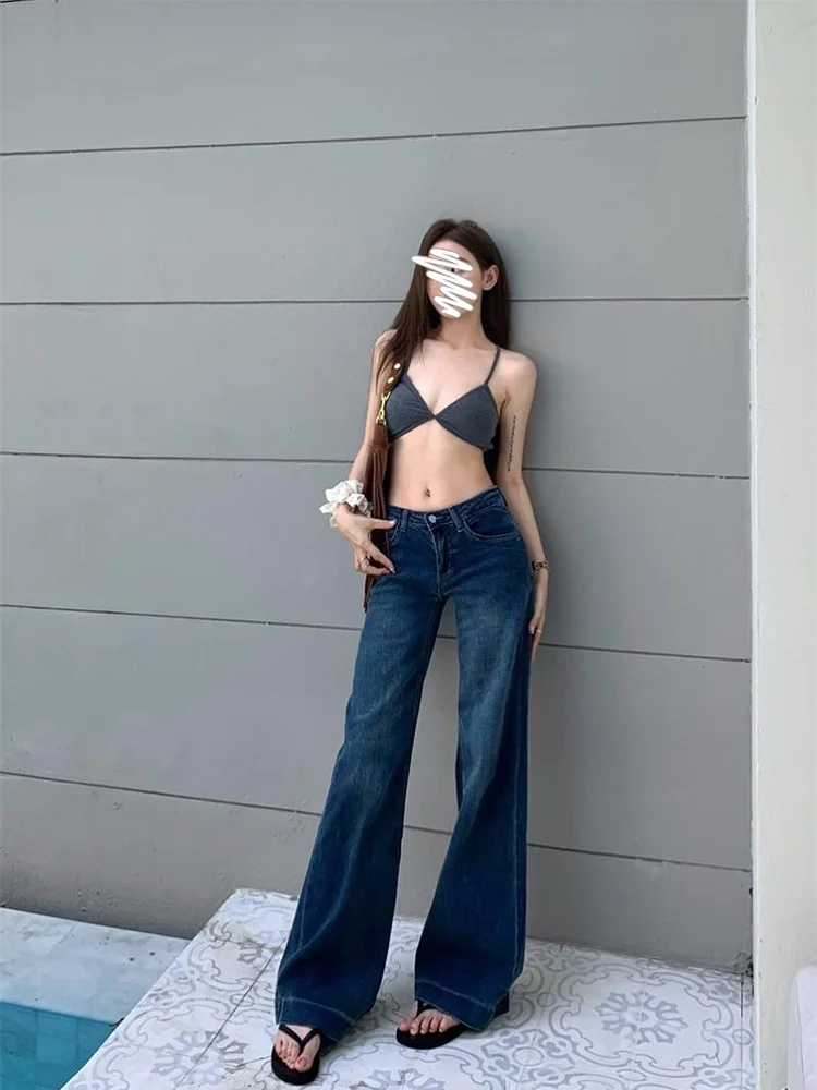 Low Waist American Style Bell Bottom Blue Jeans Women's Summer New Loose Slimming Wide Leg Pants Drapey Denim Trousers
Low Waist American Style Bell Bottom Blue Jeans Women's Summer New Loose Slimming Wide Leg Pants Drapey Denim Trousers