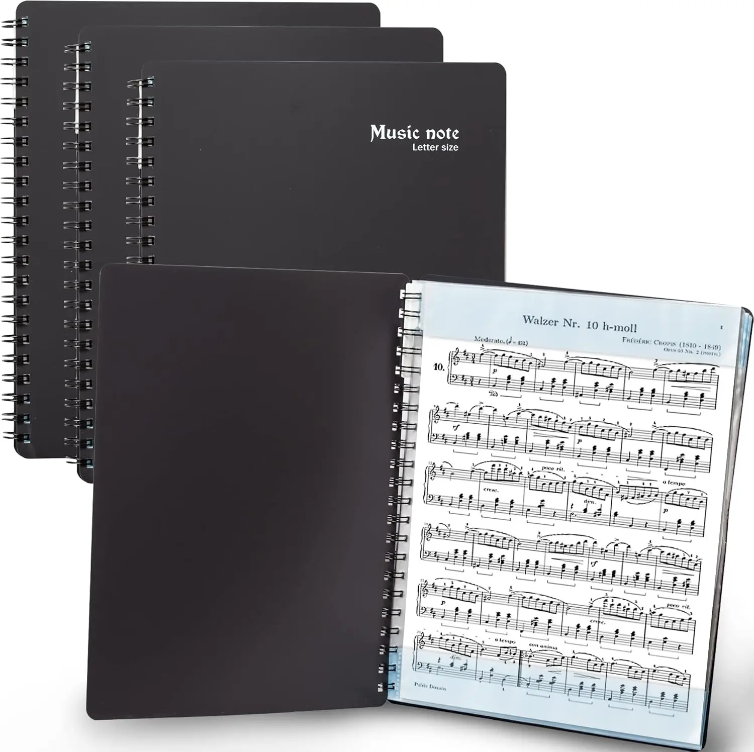 3-Pack Black Sheet Music Binder with 40 Sleeves, Holds 80 Pages, Spiral Organizer for Music Stand, Fits Letter Size
3-Pack Black Sheet Music Binder with 40 Sleeves, Holds 80 Pages, Spiral Organizer for Music Stand, Fits Letter Size