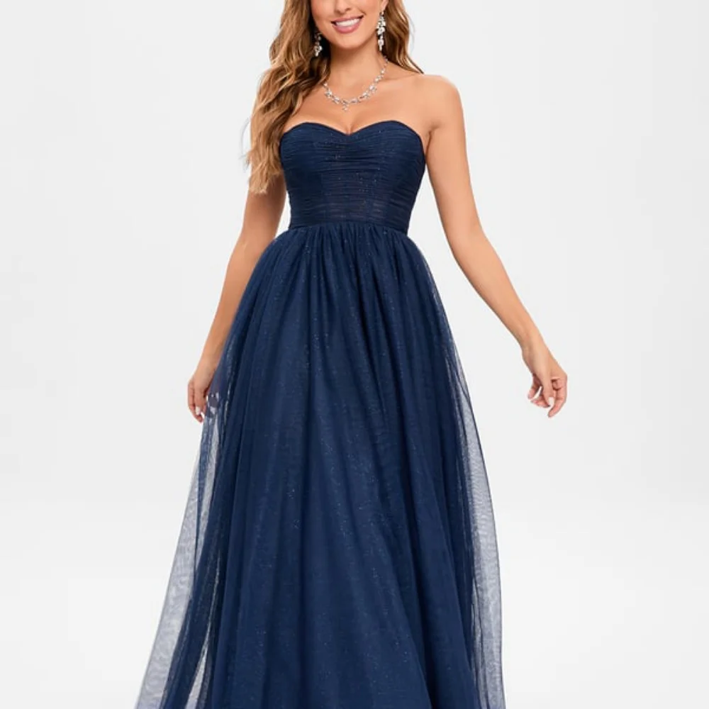 Tulle Party Dress For Women Sweetheart Neck A Line Backless Elegant Evening Gowns Flow Prom Dresses robes de soirée
Tulle Party Dress For Women Sweetheart Neck A Line Backless Elegant Evening Gowns Flow Prom Dresses robes de soirée
