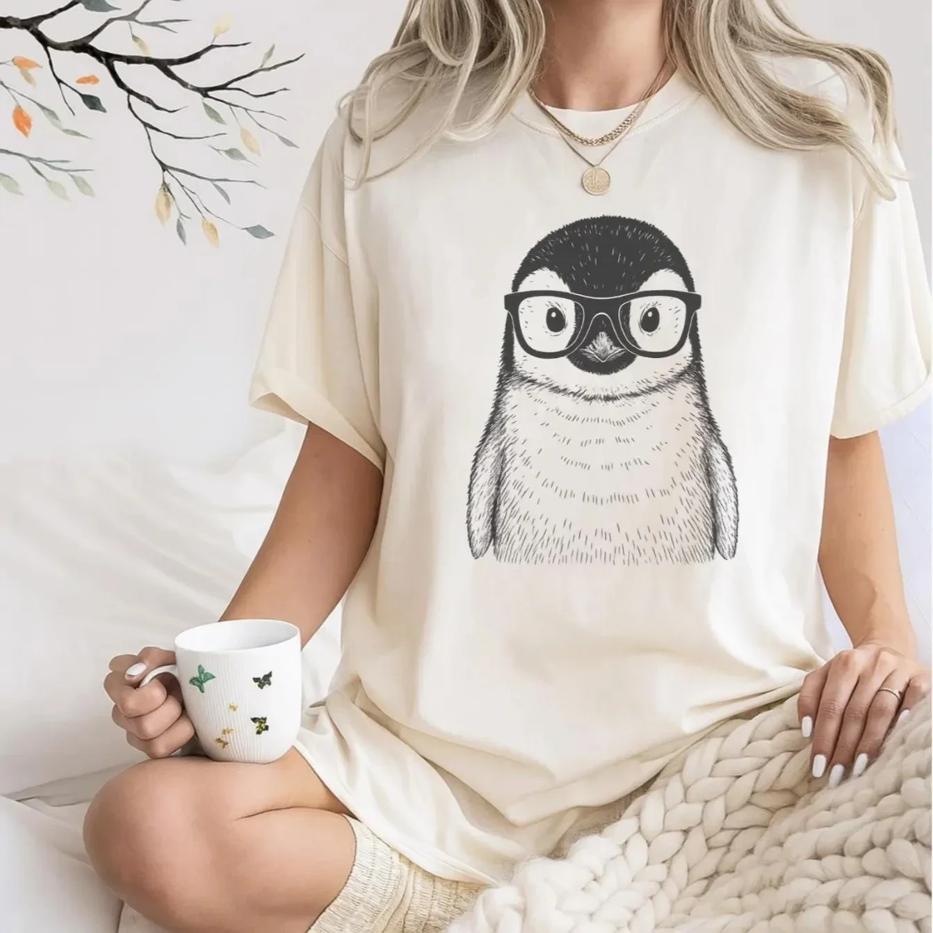 Plus Size Summer Women's Retro Penguin with Glasses Print T-Shirt Cotton Breathable Stylish Versatile Street Style Oversized
Plus Size Summer Women's Retro Penguin with Glasses Print T-Shirt Cotton Breathable Stylish Versatile Street Style Oversized