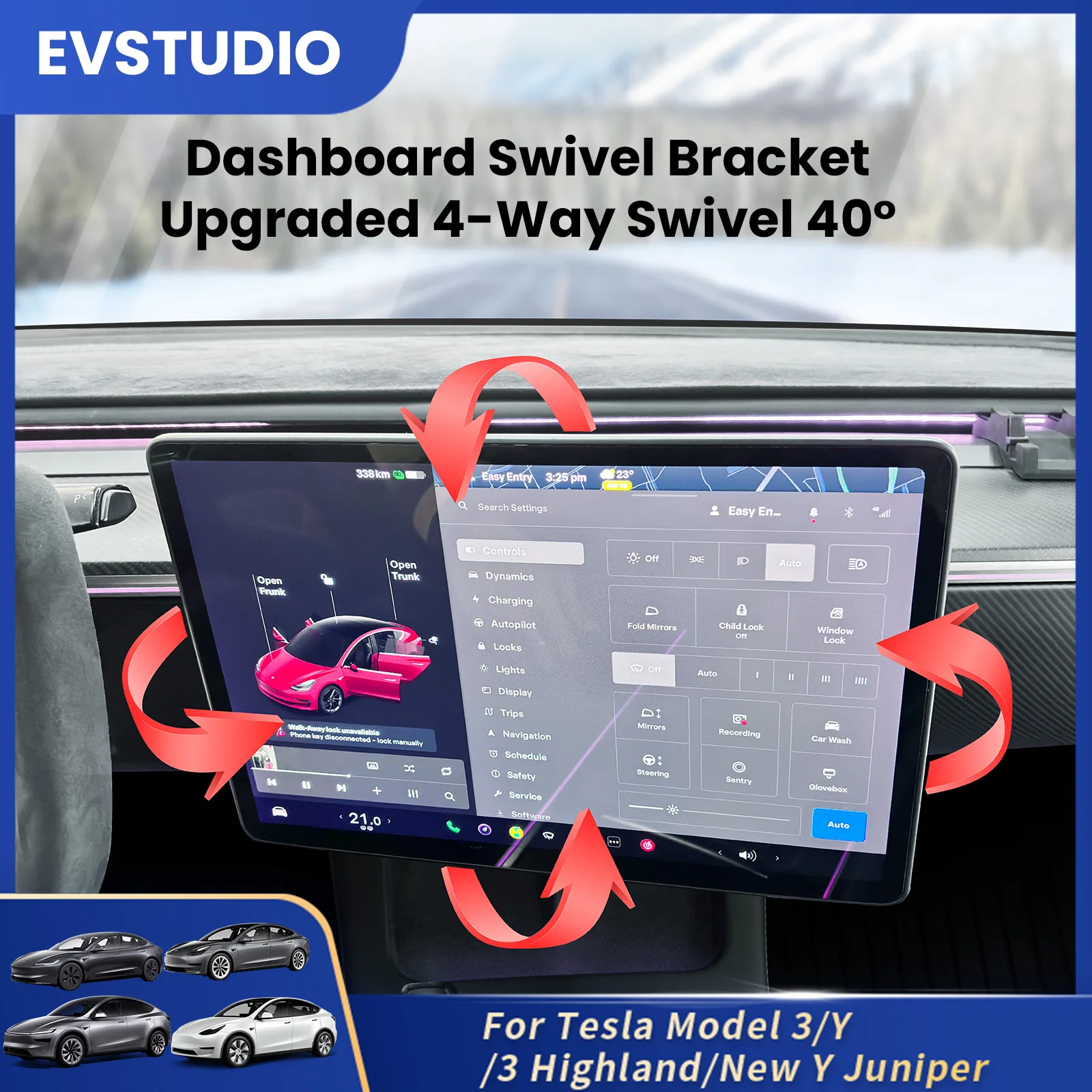 for Tesla Model Y 3 Highland Juniper Swivel Holder Mount Tilt Navigation Screen Rotating Bracket Kit Display Monitor Rotate
for Tesla Model Y 3 Highland Juniper Swivel Holder Mount Tilt Navigation Screen Rotating Bracket Kit Display Monitor Rotate