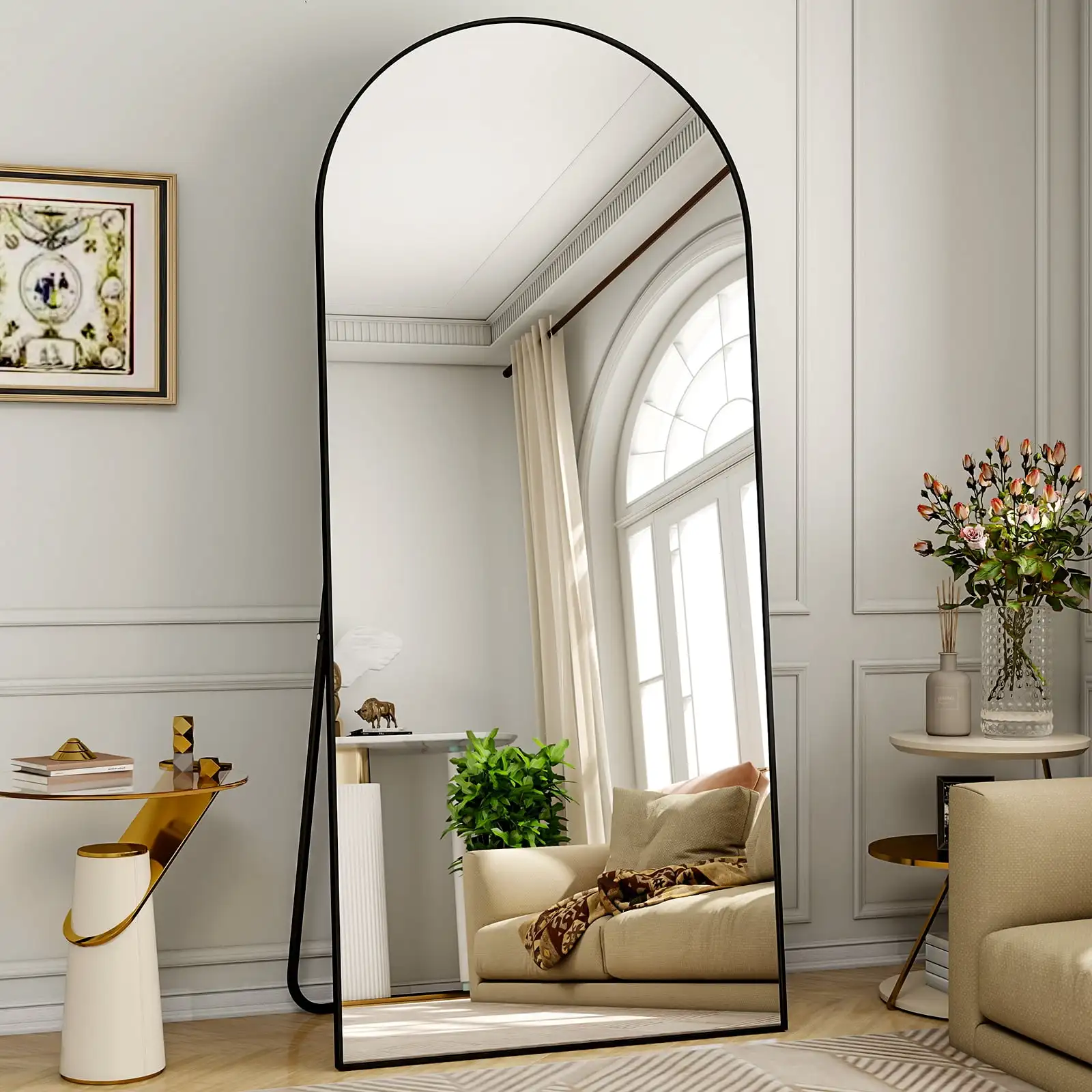 Arched Full Length Standing Floor Mirror 71x26 Inches Black Body Dressing Mirror
Arched Full Length Standing Floor Mirror 71x26 Inches Black Body Dressing Mirror