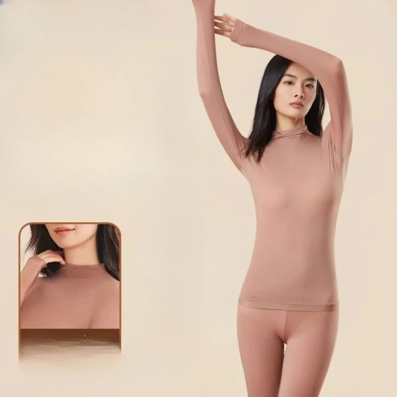 Ultra-thin Semi-high-neck Thermal Underwear Women's Non-trace Self-heating Bosch Beauty Long Johns Set Comfortable and Simple
Ultra-thin Semi-high-neck Thermal Underwear Women's Non-trace Self-heating Bosch Beauty Long Johns Set Comfortable and Simple