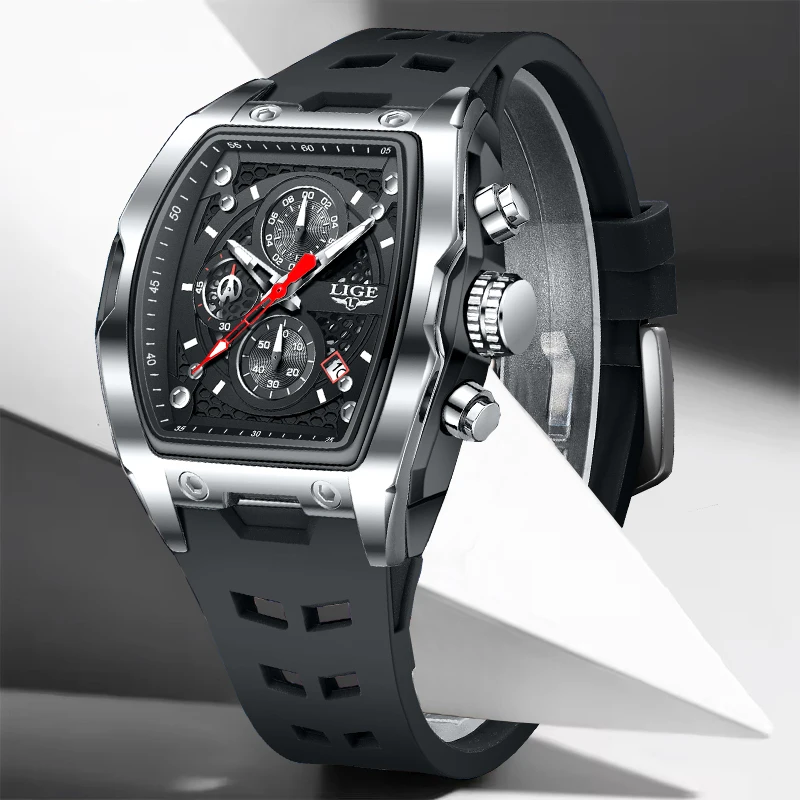 New LIGE Watches For Men Silicone Mens Sports Waterproof Watch Top Brand Luxury Military Square Chronograph Quartz Men Watch
New LIGE Watches For Men Silicone Mens Sports Waterproof Watch Top Brand Luxury Military Square Chronograph Quartz Men Watch