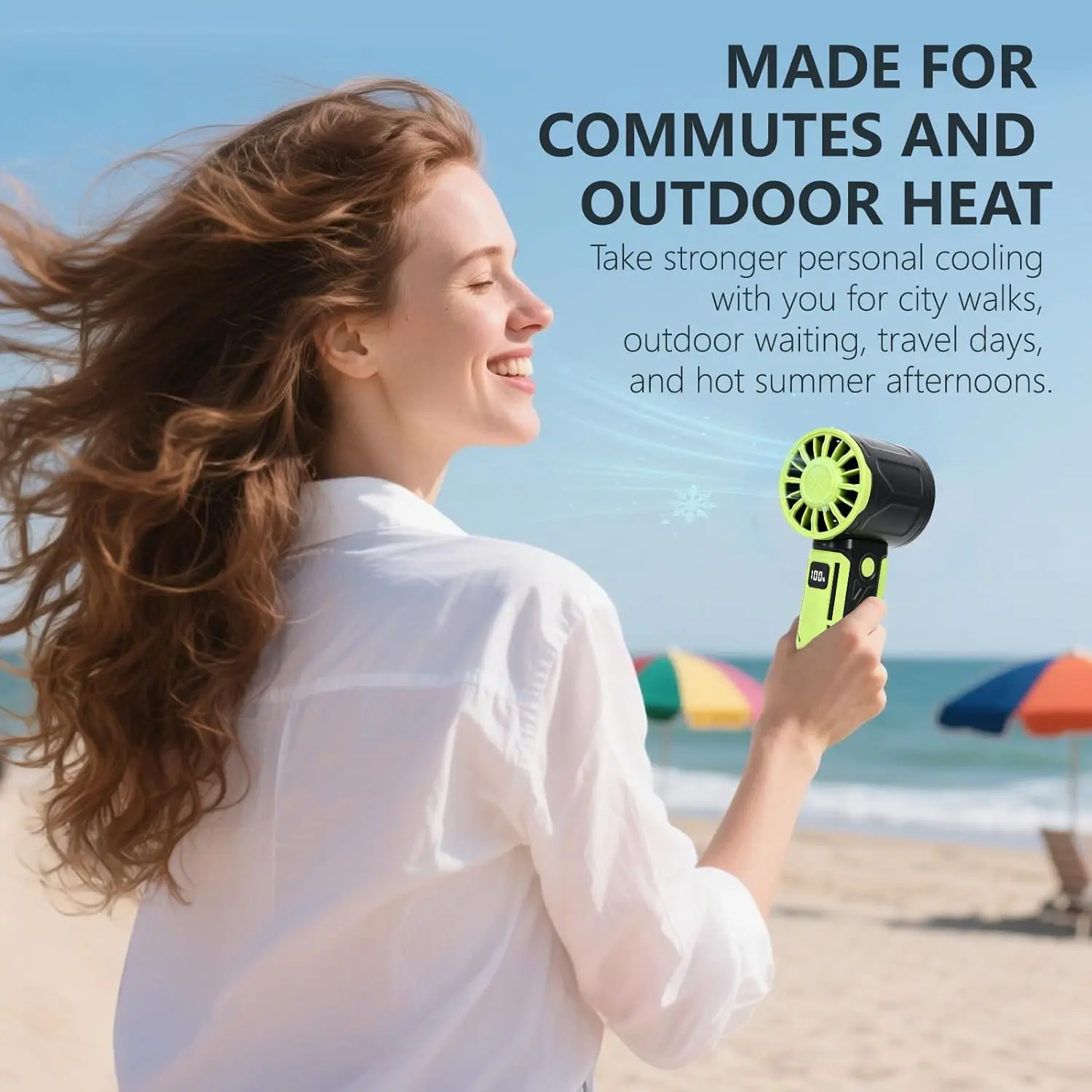 Portable Handheld Turbo Fan, 4000mAh Rechargeable Personal Fan With 100 Speed Settings, LED Display And USB-C Charging
Portable Handheld Turbo Fan, 4000mAh Rechargeable Personal Fan With 100 Speed Settings, LED Display And USB-C Charging