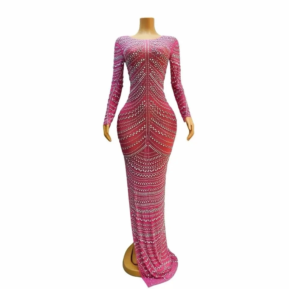 Shining Birthday Celebrate Silver Rhinestones Long Train Dress Singer Dance See Through Nude Pink Mesh Stretch Outfit huabao
Shining Birthday Celebrate Silver Rhinestones Long Train Dress Singer Dance See Through Nude Pink Mesh Stretch Outfit huabao