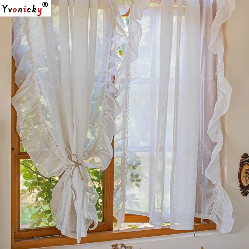 Korean Linen Color Sheer Curtains for Kitchen French Elegant Ruffle Design Linen Short Window Curtains for Cafe Home Decoration
Korean Linen Color Sheer Curtains for Kitchen French Elegant Ruffle Design Linen Short Window Curtains for Cafe Home Decoration