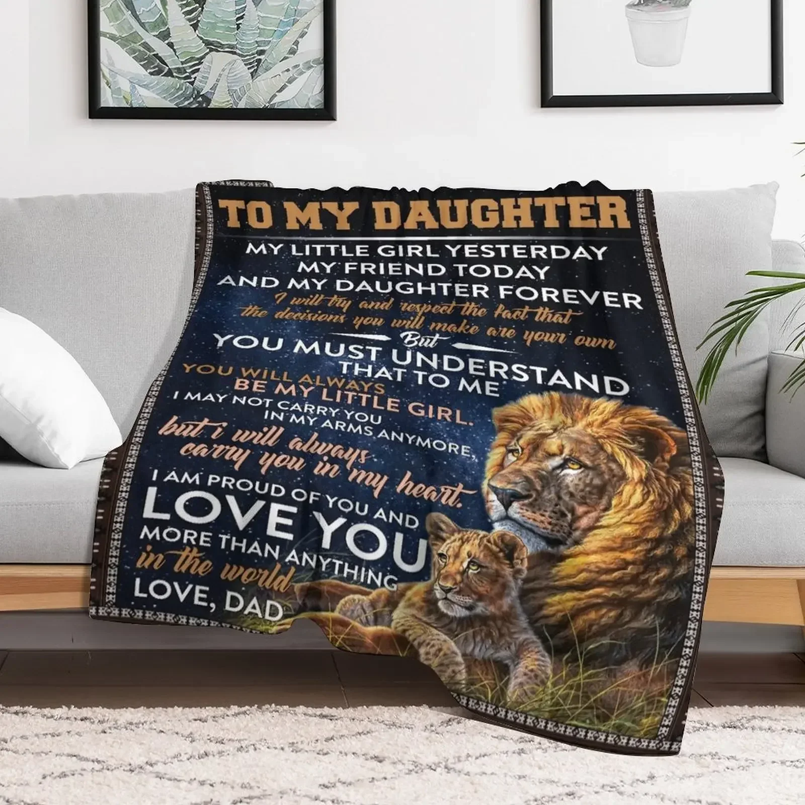 to my daughter from dad - Lion dad to daughter Throw Blanket Nap Decorative Sofas Decorative Beds Luxury Thicken Blankets
to my daughter from dad - Lion dad to daughter Throw Blanket Nap Decorative Sofas Decorative Beds Luxury Thicken Blankets