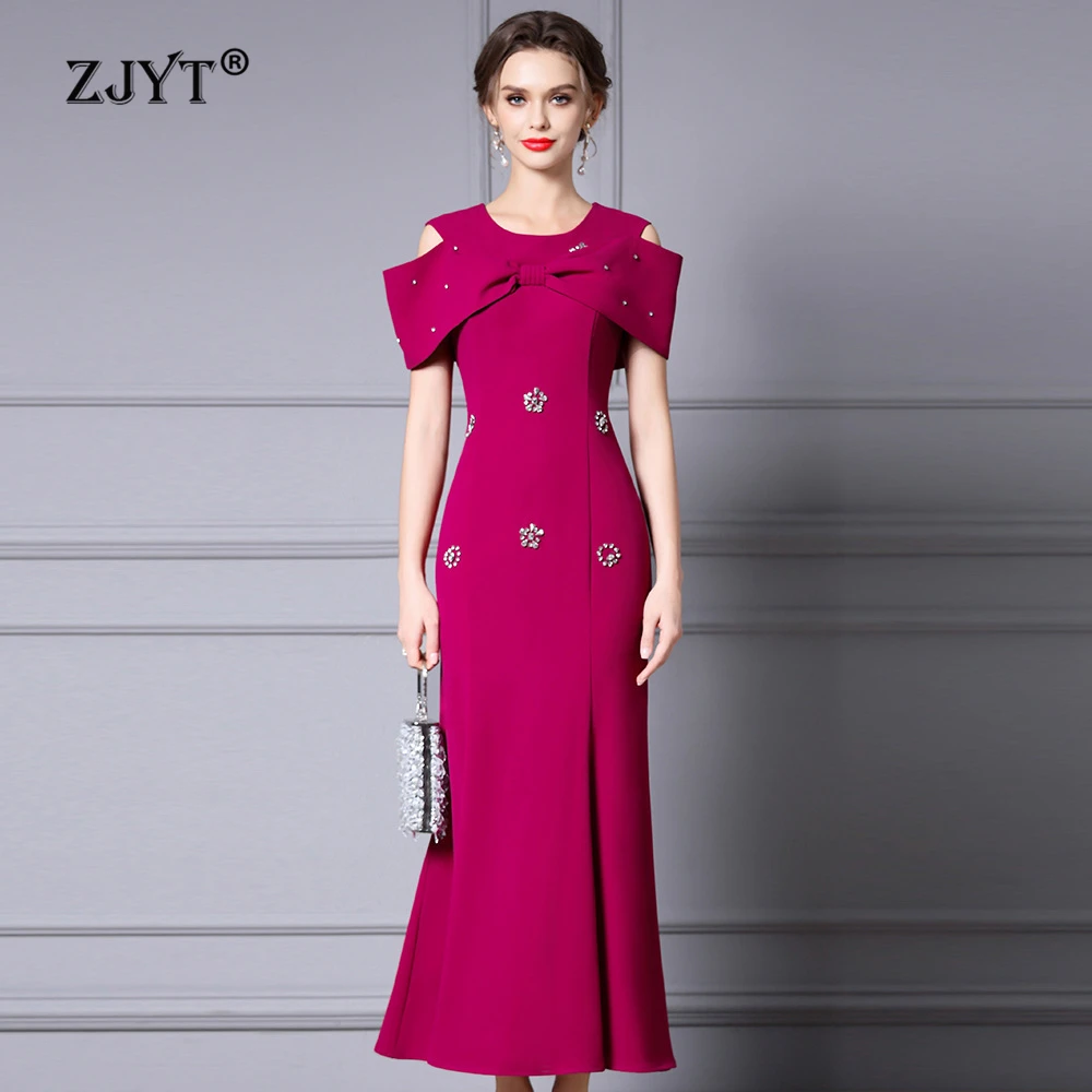 ZJYT Elegant Luxury Off-The-Shoulder Long Mermaid Gown Rinestone Embellished Special Occasion Evening Party Dress for Women Red
ZJYT Elegant Luxury Off-The-Shoulder Long Mermaid Gown Rinestone Embellished Special Occasion Evening Party Dress for Women Red