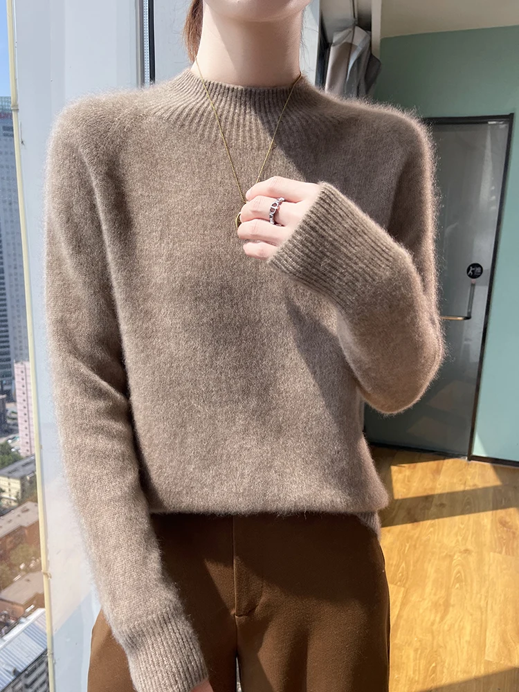 Basic Women's Sweater Pullover 100% Merino Wool Sweater Autumn Winter O-Neck Clothes Warm Inside Join Long Sleeve Versatile Knit
Basic Women's Sweater Pullover 100% Merino Wool Sweater Autumn Winter O-Neck Clothes Warm Inside Join Long Sleeve Versatile Knit
