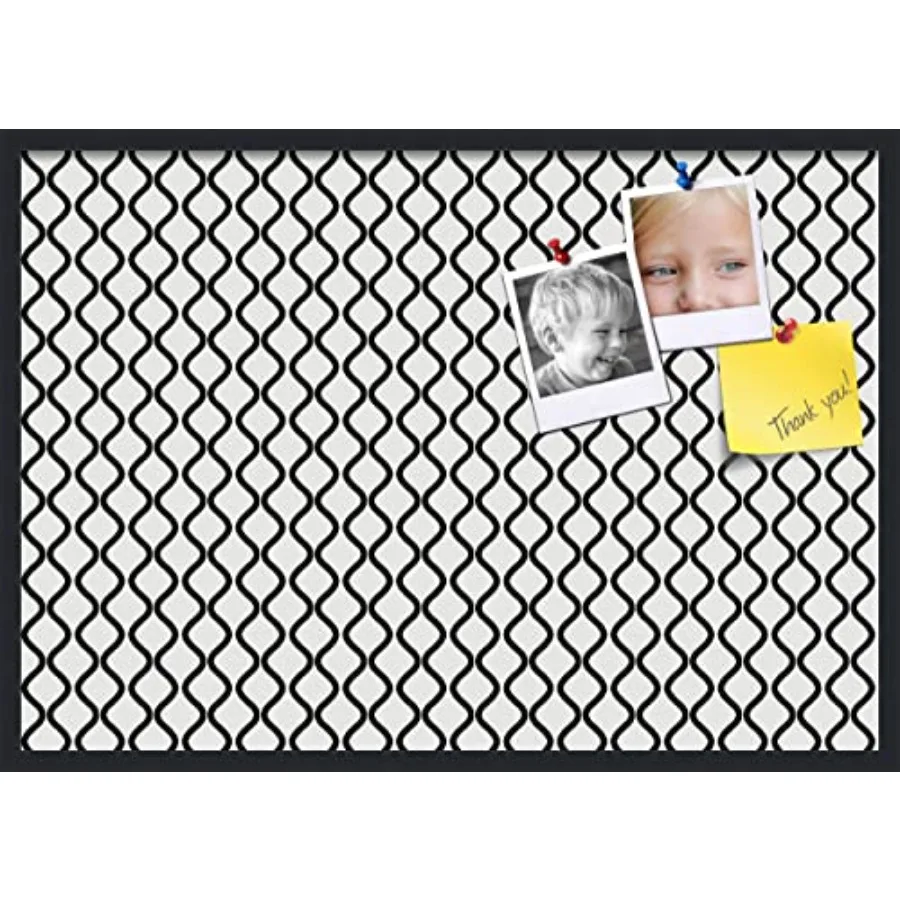 Доска для заметок из пробкового материала, 40x28 дюймов. Декоративная доска для заметок в рамке с черно-белым волнообразным дизайном и черной атласной рамкой.
Доска для заметок из пробкового материала, 40x28 дюймов. Декоративная доска для заметок в рамке с черно-белым волнообразным дизайном и черной атласной рамкой.