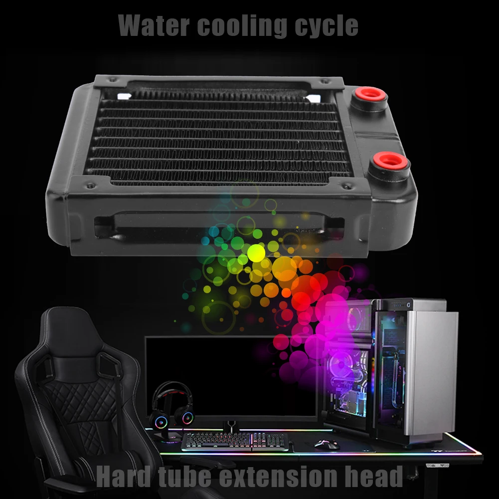 120mm Water Cooling Radiator Aluminum Heat Exchanger Radiator 10 Pipe PC Cooler Heatsink Computer PC Water Cooling System Part
120mm Water Cooling Radiator Aluminum Heat Exchanger Radiator 10 Pipe PC Cooler Heatsink Computer PC Water Cooling System Part
