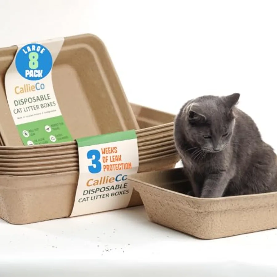 Disposable Cat Litter Boxes - Portable Biodegradable Travel Litter Box for Cats, Sturdy and Durable Kitty Poo Box, Leak-Resista
Disposable Cat Litter Boxes - Portable Biodegradable Travel Litter Box for Cats, Sturdy and Durable Kitty Poo Box, Leak-Resista