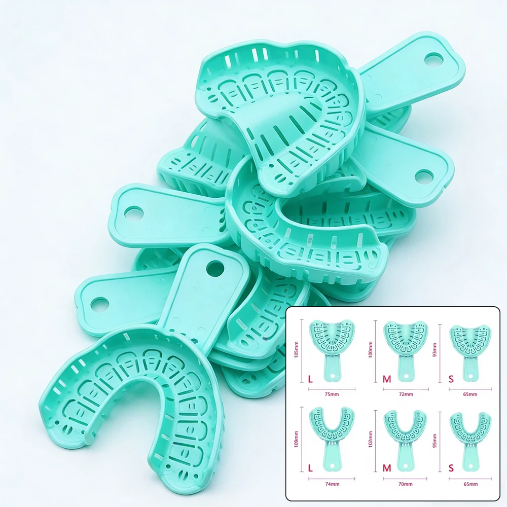 Набор для стоматологических оттисков из 6 предметов с пластиковыми формовочными ложками (размеры S/M/L) для полного и частичного съемного протезирования, легко складывающийся дизайн
Набор для стоматологических оттисков из 6 предметов с пластиковыми формовочными ложками (размеры S/M/L) для полного и частичного съемного протезирования, легко складывающийся дизайн