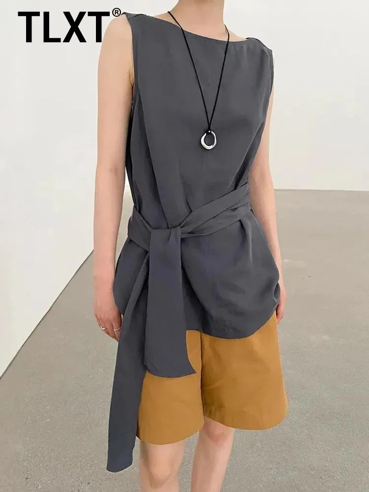 TLXT Fashion Solid Color Vest Women's Round Neck Sleeveless Lace Up Slim Vests 2025 Summer New Top XK1424
TLXT Fashion Solid Color Vest Women's Round Neck Sleeveless Lace Up Slim Vests 2025 Summer New Top XK1424