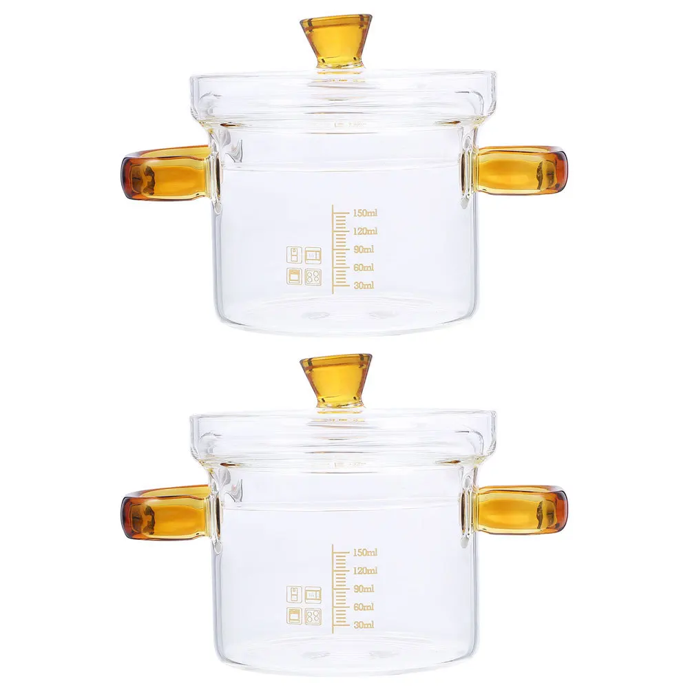 2Pcs Heat-Resistant Glass Stew Pot Double Ear Design Ideal for Cooking Soup Milk and Noodles in Kitchen Glass Stew Pot
2Pcs Heat-Resistant Glass Stew Pot Double Ear Design Ideal for Cooking Soup Milk and Noodles in Kitchen Glass Stew Pot