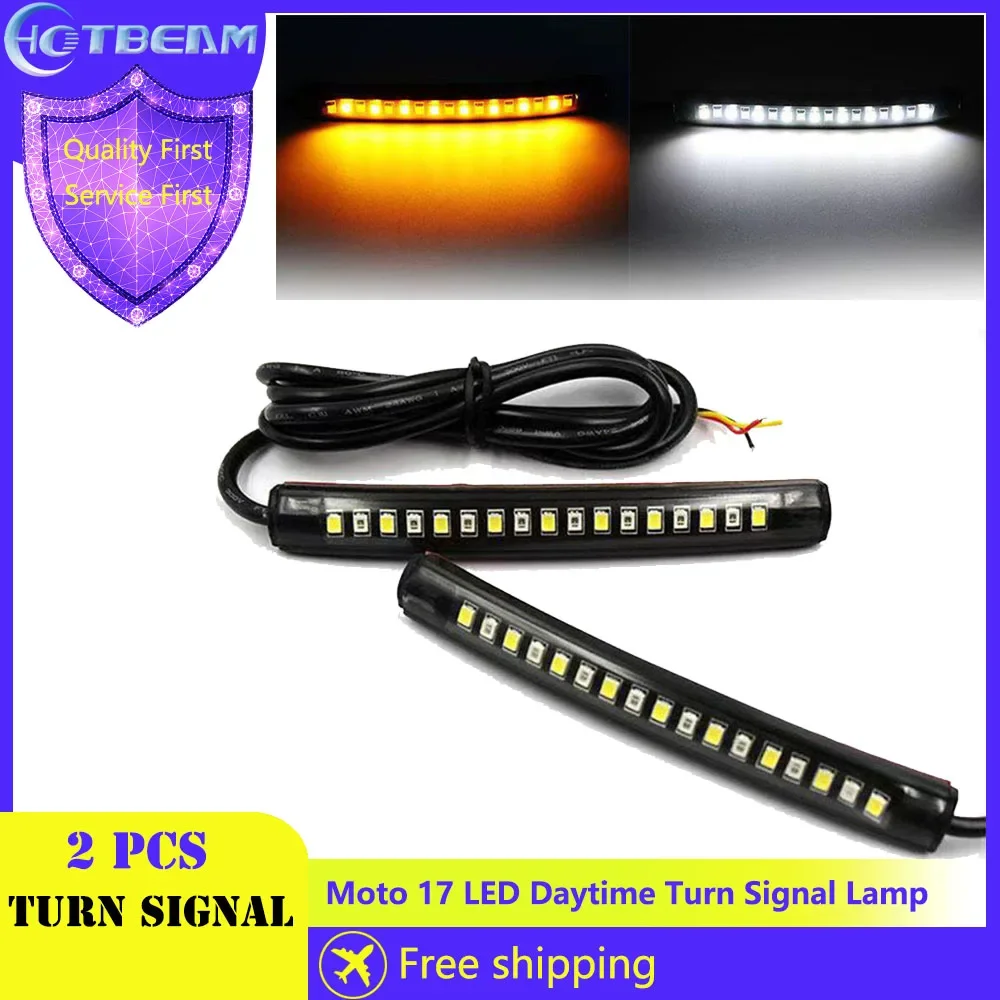 Motorcycle 17 LED Dual Color Daytime Turn Signal Lamp for Car License Plate Brake Light Strip 12V Red Yellow Turn Signal Light
Motorcycle 17 LED Dual Color Daytime Turn Signal Lamp for Car License Plate Brake Light Strip 12V Red Yellow Turn Signal Light
