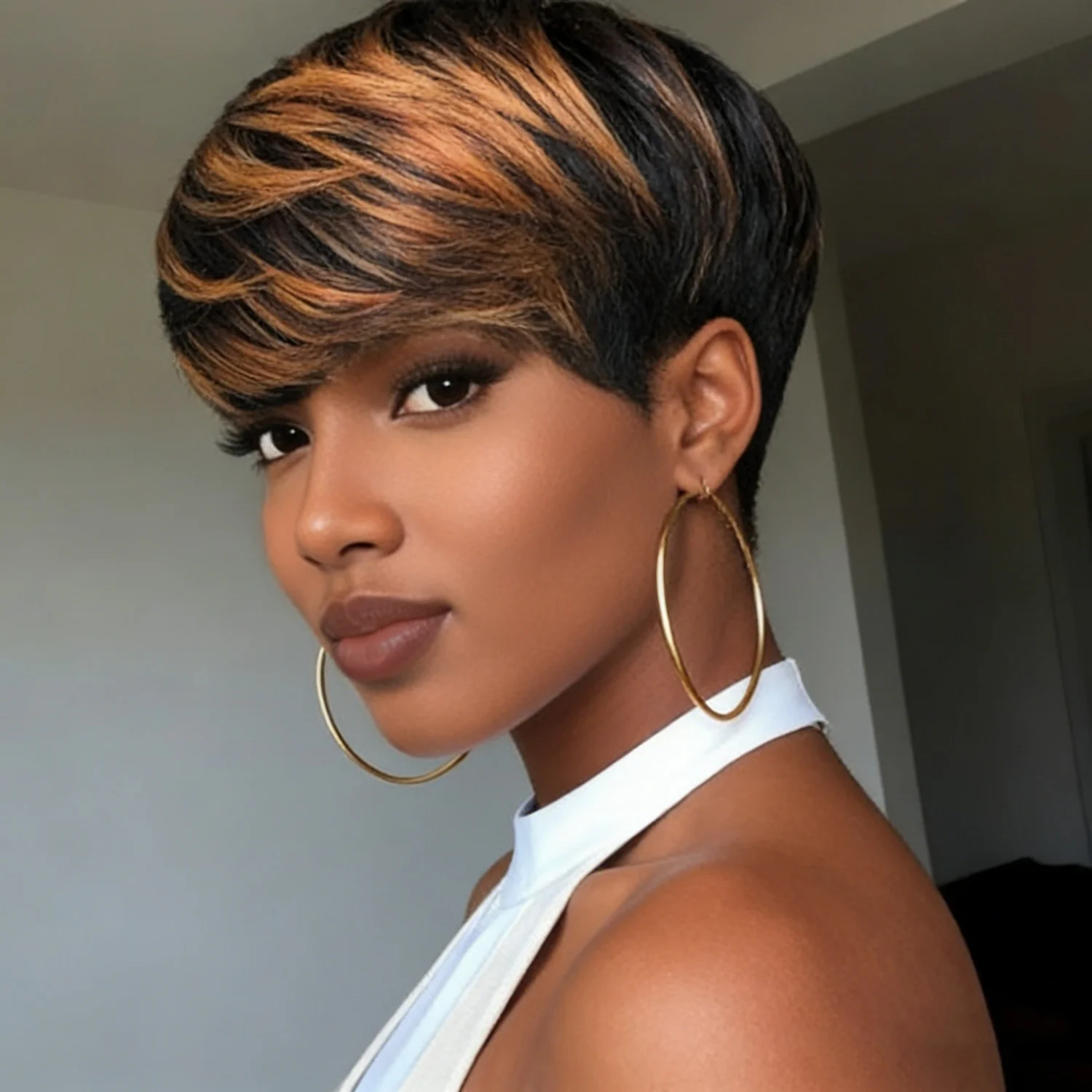 Короткие многослойные парики из натуральных волос с прической пикси, полностью машинной работы, для женщин
Короткие многослойные парики из натуральных волос с прической пикси, полностью машинной работы, для женщин