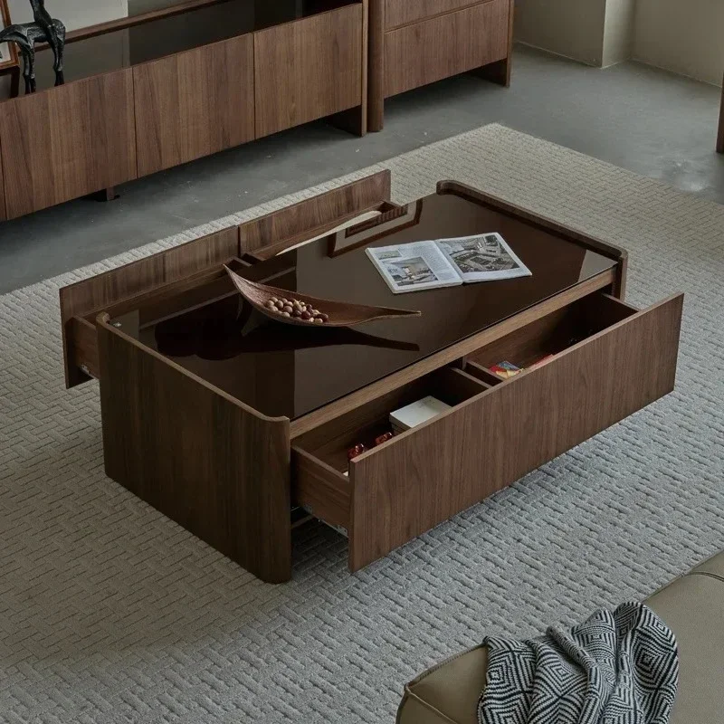 Retro medieval style coffee table living room size apartment tempered glass tea table black walnut coffee table
Retro medieval style coffee table living room size apartment tempered glass tea table black walnut coffee table