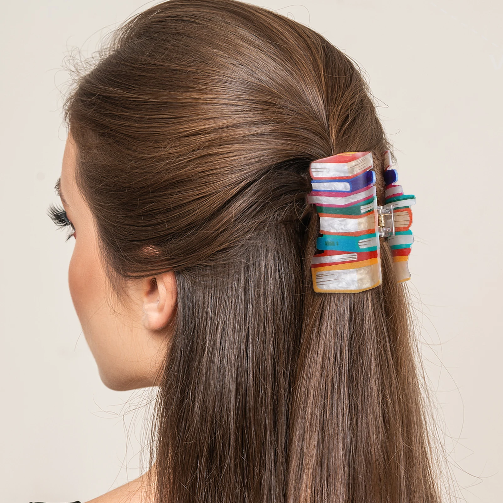 2pcs Colorful Claw Clips Lightweight Strong Grip Book Pattern Hair Hair Claw Clips For Women Accessories Present Teachers
2pcs Colorful Claw Clips Lightweight Strong Grip Book Pattern Hair Hair Claw Clips For Women Accessories Present Teachers