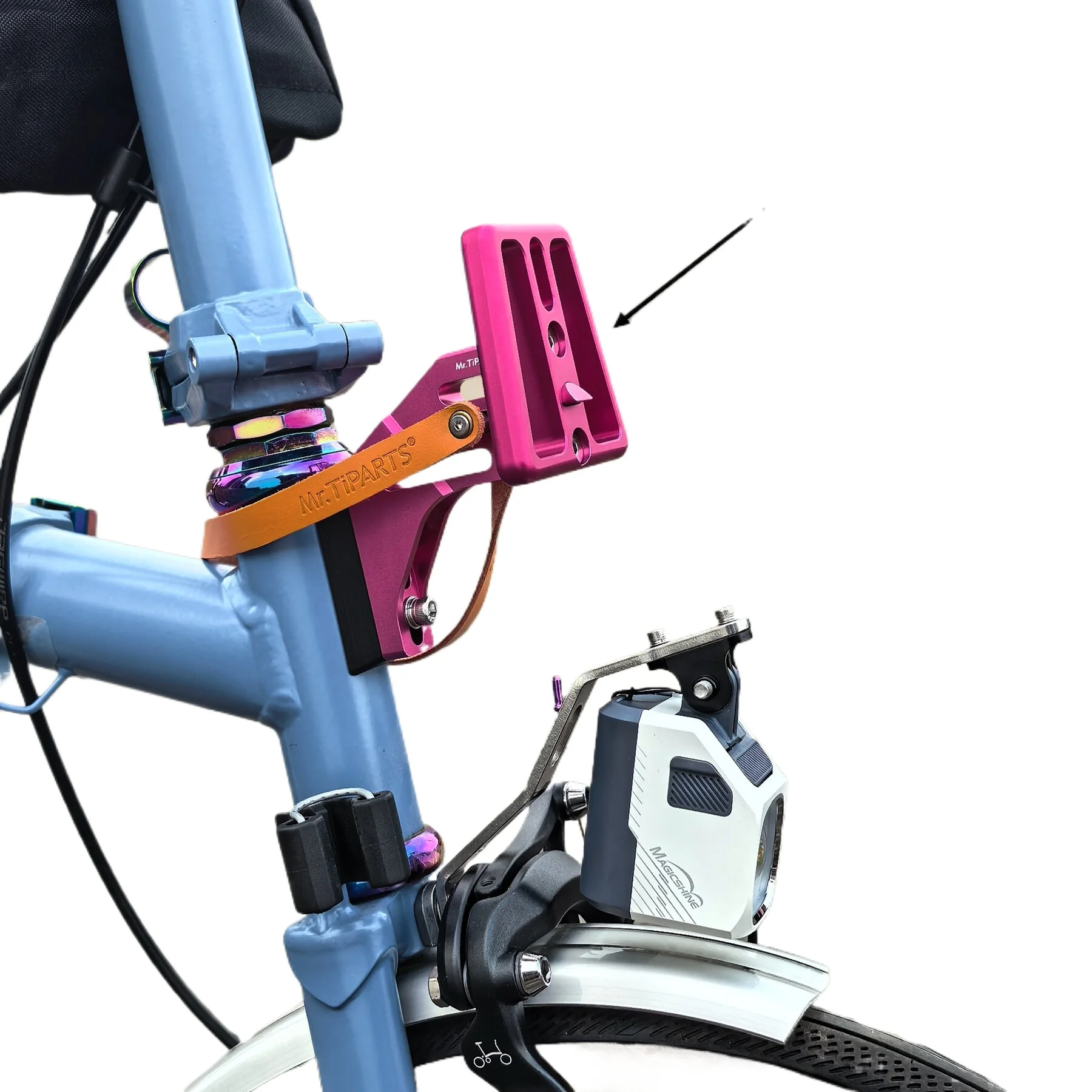 Integrated Heightened Front Bag Carrier Block Riser for Brompton A/P/C/T/G Line Folding Bike Bag Carrier Block Rising
Integrated Heightened Front Bag Carrier Block Riser for Brompton A/P/C/T/G Line Folding Bike Bag Carrier Block Rising