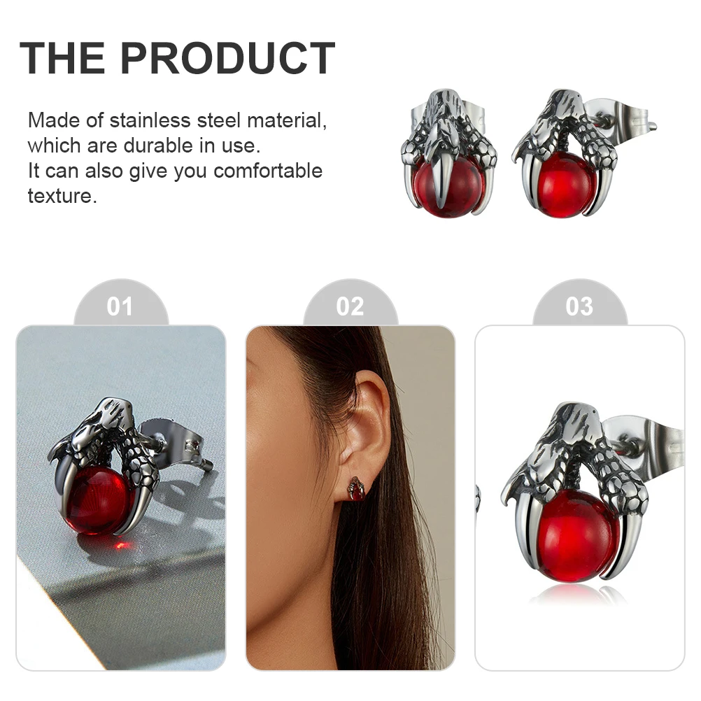 Dragon Claw Glass Stud Earrings Stainless Steel Fashion Jewelry Trendy Accessory Ear Decor Elegant Appearance Unique Structure
Dragon Claw Glass Stud Earrings Stainless Steel Fashion Jewelry Trendy Accessory Ear Decor Elegant Appearance Unique Structure