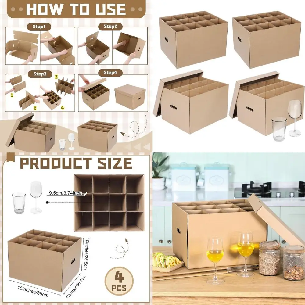 Набор из 4 коробок для вина и кухонных принадлежностей с ручками, для посуды, 15x12x10 дюймов, коричневый
Набор из 4 коробок для вина и кухонных принадлежностей с ручками, для посуды, 15x12x10 дюймов, коричневый