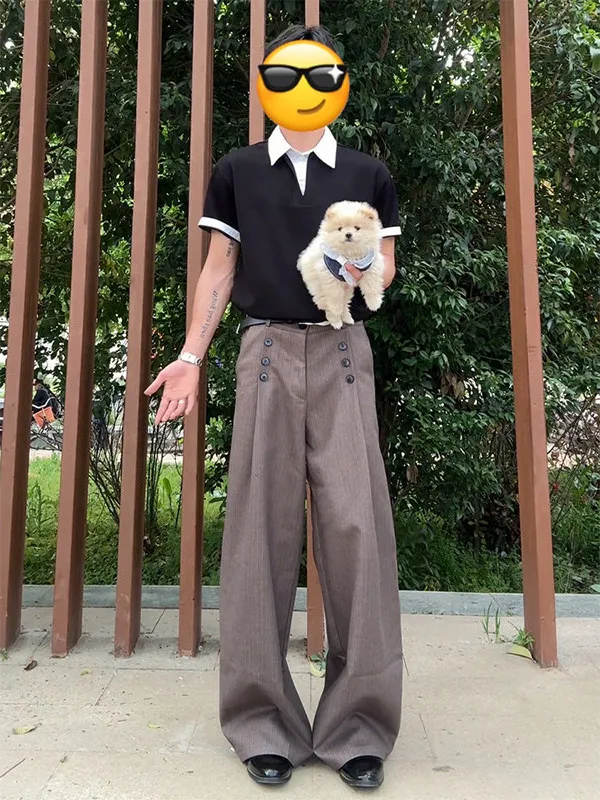 Retro Brown Dark Patterned Cuffed Casual Pants Men's Loose Wide Leg Trousers Summer Comfortable Drapey Flat Fronted Trousers
Retro Brown Dark Patterned Cuffed Casual Pants Men's Loose Wide Leg Trousers Summer Comfortable Drapey Flat Fronted Trousers