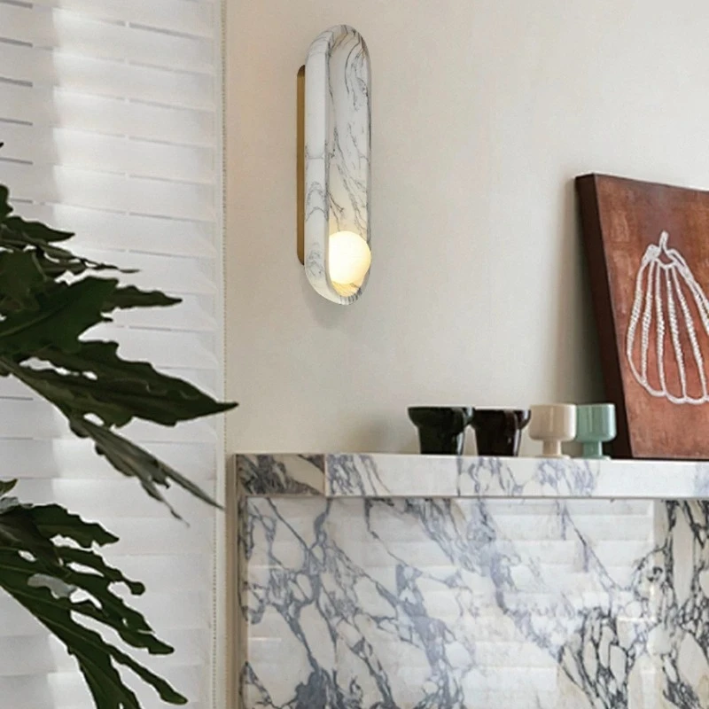 French Luxury Italian Calacatta White Marble Wall Lamp, High-End Decorative Wall Light for Hotel & Villa, Entryway & Aisle
French Luxury Italian Calacatta White Marble Wall Lamp, High-End Decorative Wall Light for Hotel & Villa, Entryway & Aisle