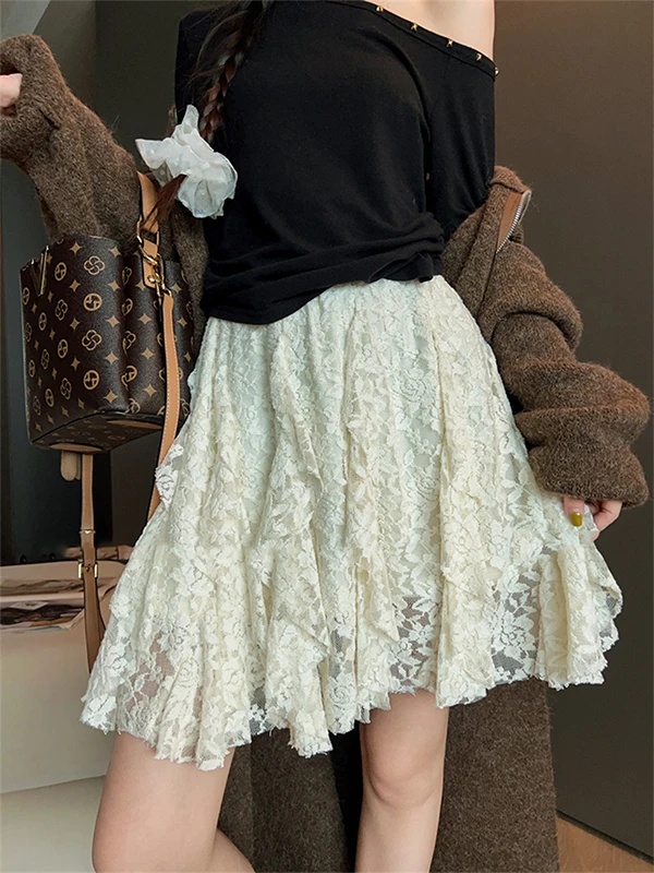 High Waist Asymmetrical Lace f Skirt Women's A-Line Bodycon Skirts Korean Sle Commute Urban Scenarios Loose Fit
High Waist Asymmetrical Lace f Skirt Women's A-Line Bodycon Skirts Korean Sle Commute Urban Scenarios Loose Fit