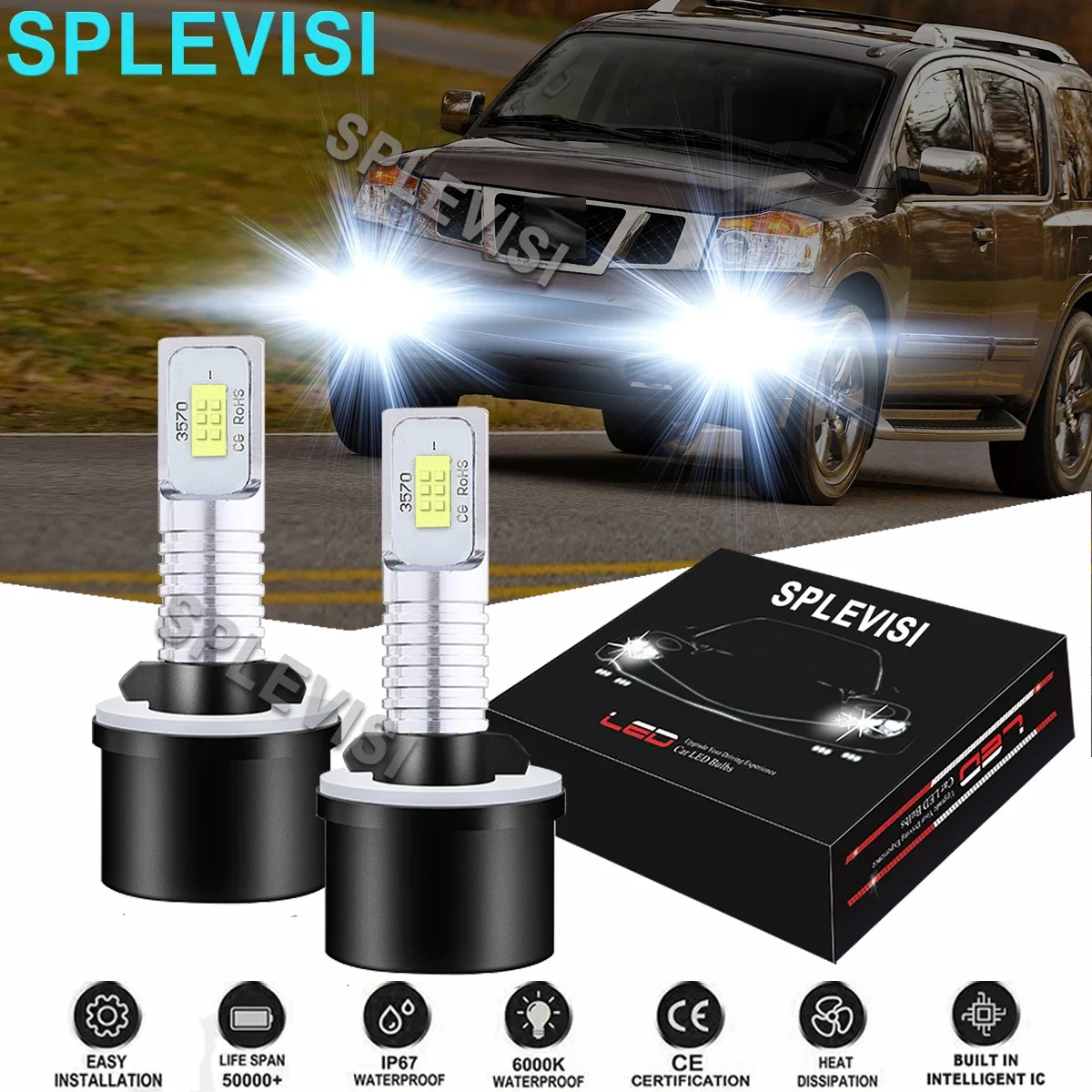 2PCS Car LED Fog Light Bulbs 6000K White Fit For Nissan Armada 2005- 2010 Nissan Titan 2004 2005 2006 2007 2008 2009 2010-2015
2PCS Car LED Fog Light Bulbs 6000K White Fit For Nissan Armada 2005- 2010 Nissan Titan 2004 2005 2006 2007 2008 2009 2010-2015
